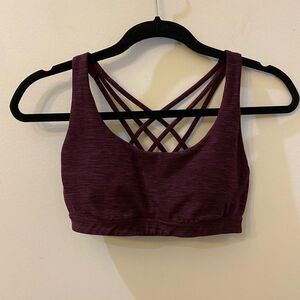 Victoria’s Secret Burgundy Strappy Cross Back Sport Bra Women’s Size S
